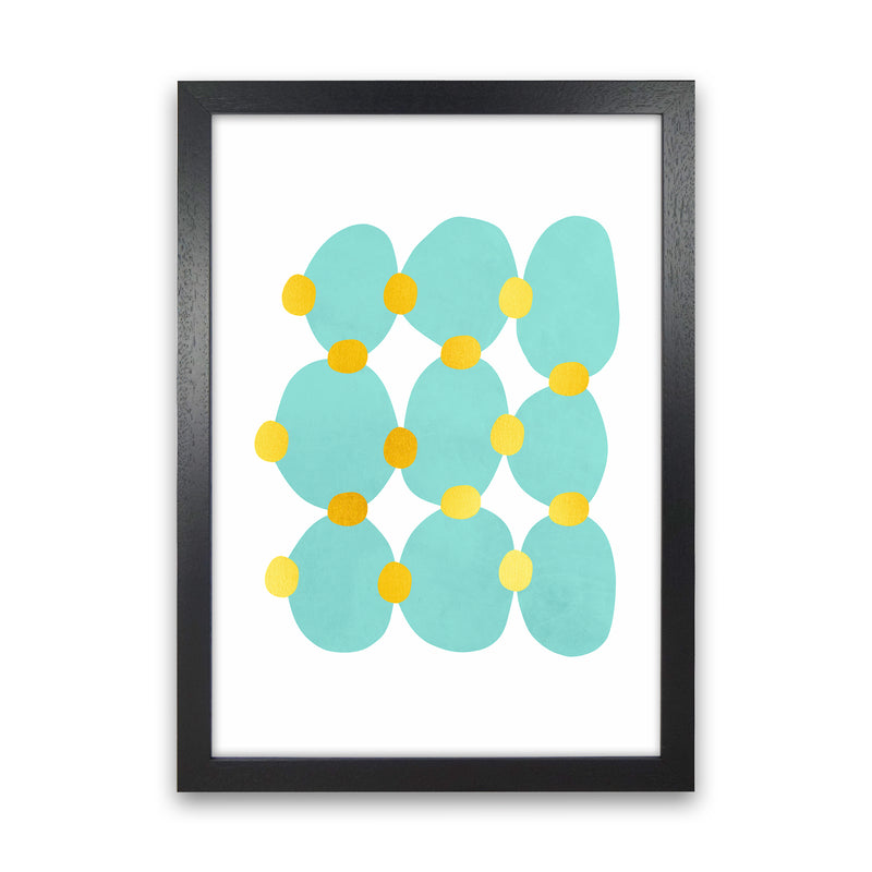 The Blue Islands Abstract Art Print by Seven Trees Design Black Grain