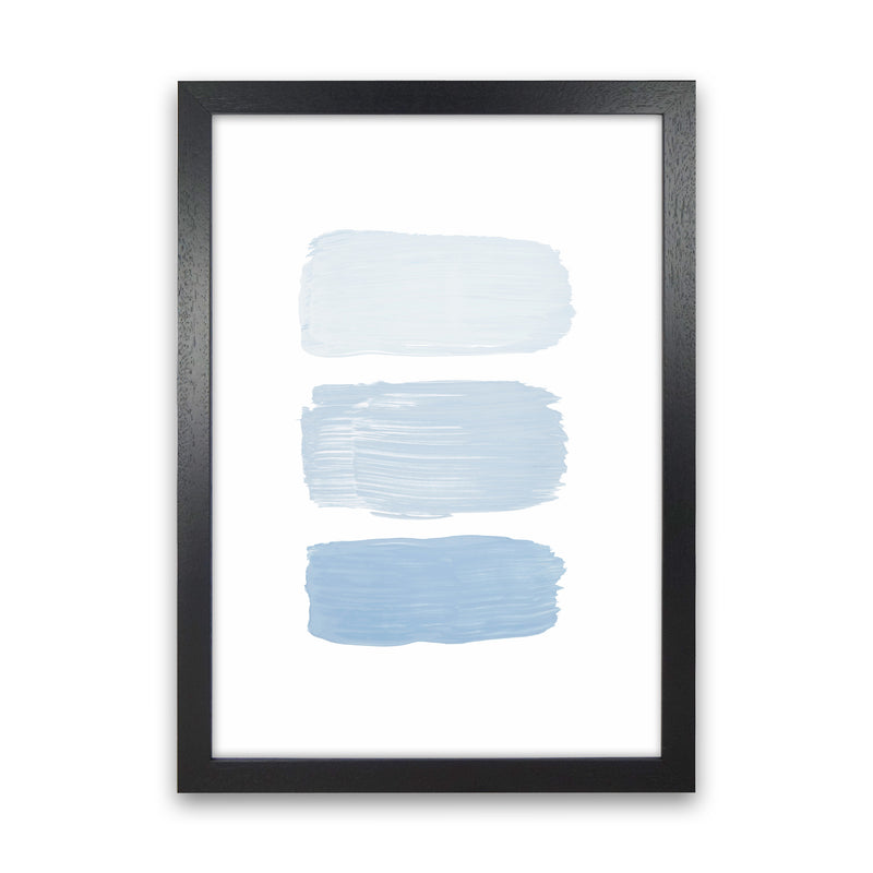 The Blue Strokes Abstract Art Print by Seven Trees Design Black Grain