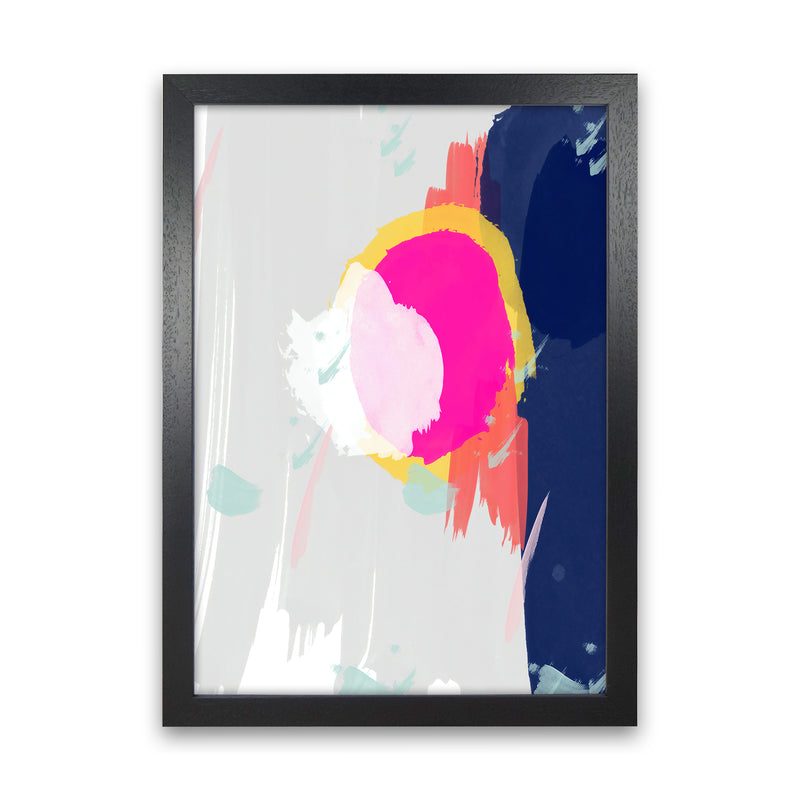 The Happy Paint Strokes Abstract Art Print by Seven Trees Design Black Grain
