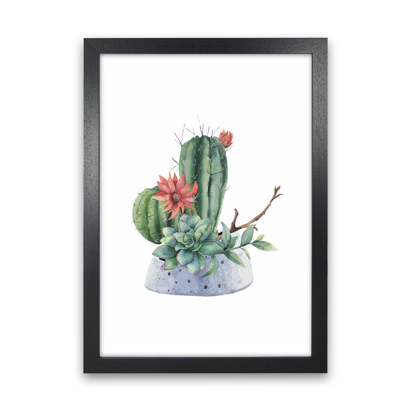 The Watercolor Cactus Art Print by Seven Trees Design Black Grain