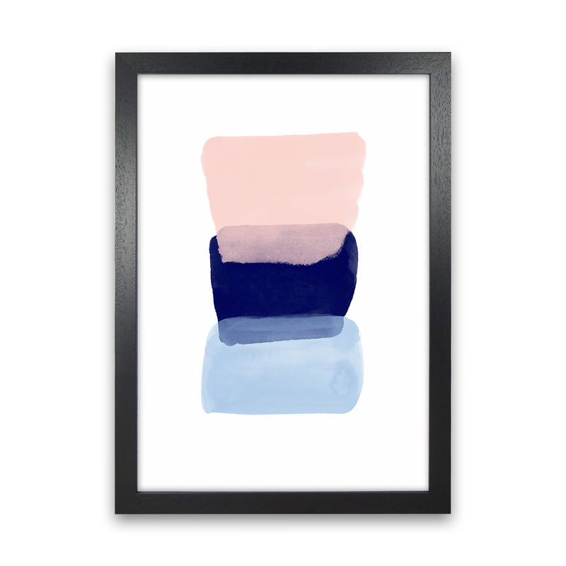 Three Colors Strokes Abstract Art Print by Seven Trees Design Black Grain