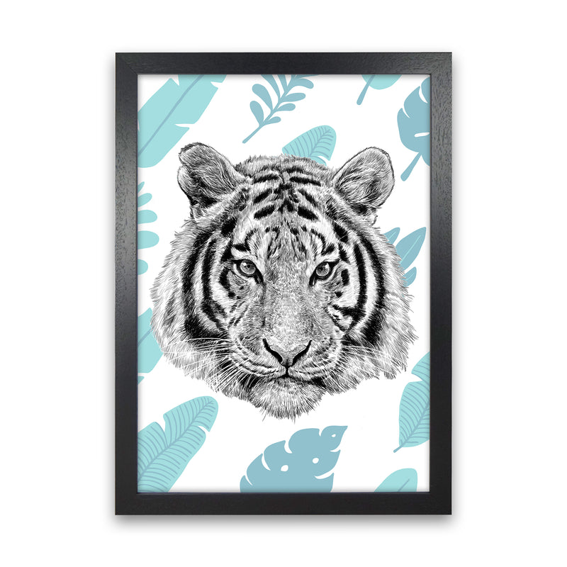 Tropical Tiger Animal Art Print by Seven Trees Design Black Grain