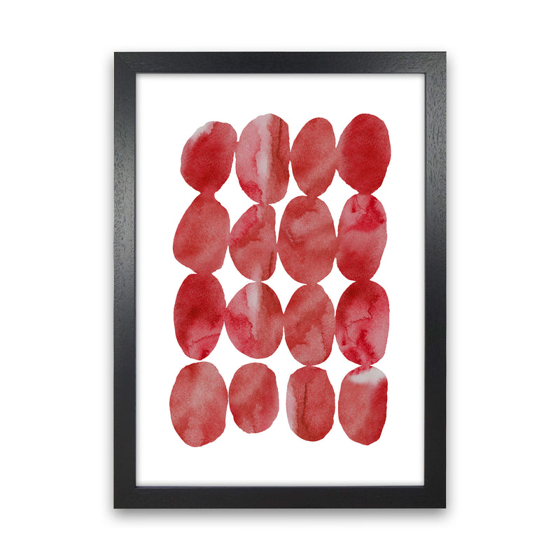 Watercolor Red Stones Art Print by Seven Trees Design