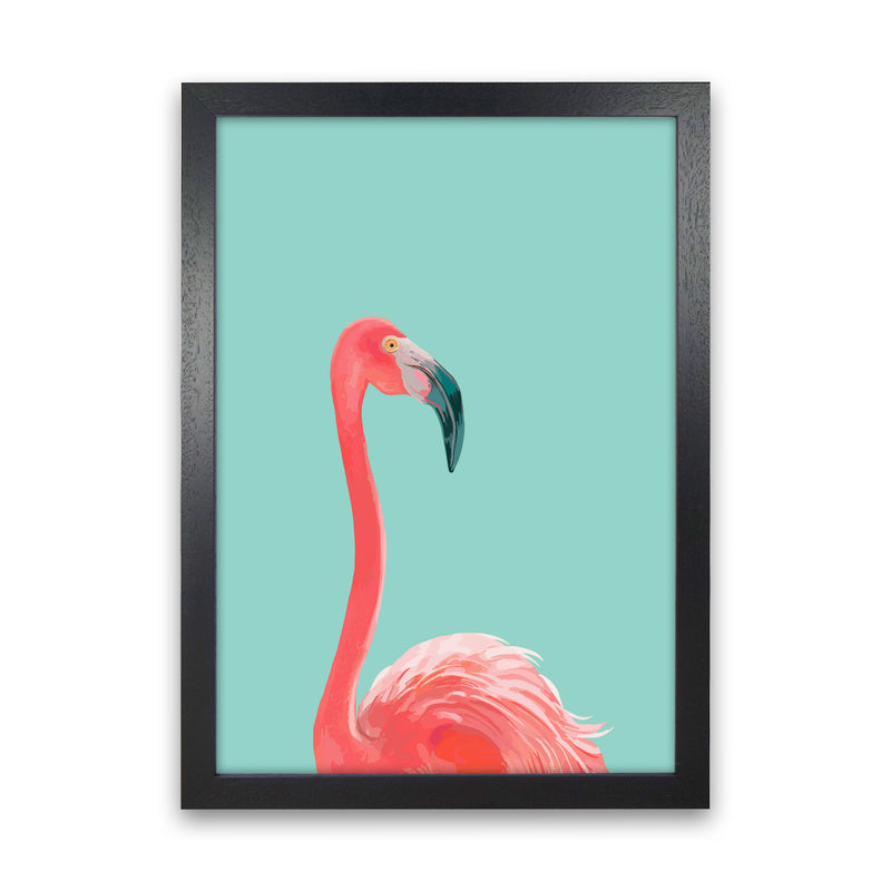 Flamingo In The Sky Art Print by Seven Trees Design Black Grain