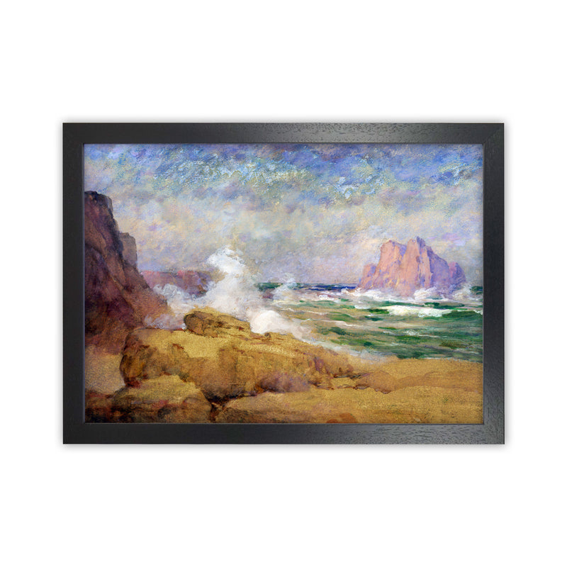 The Ocean and the Bay Painting Art Print by Seven Trees Design Black Grain