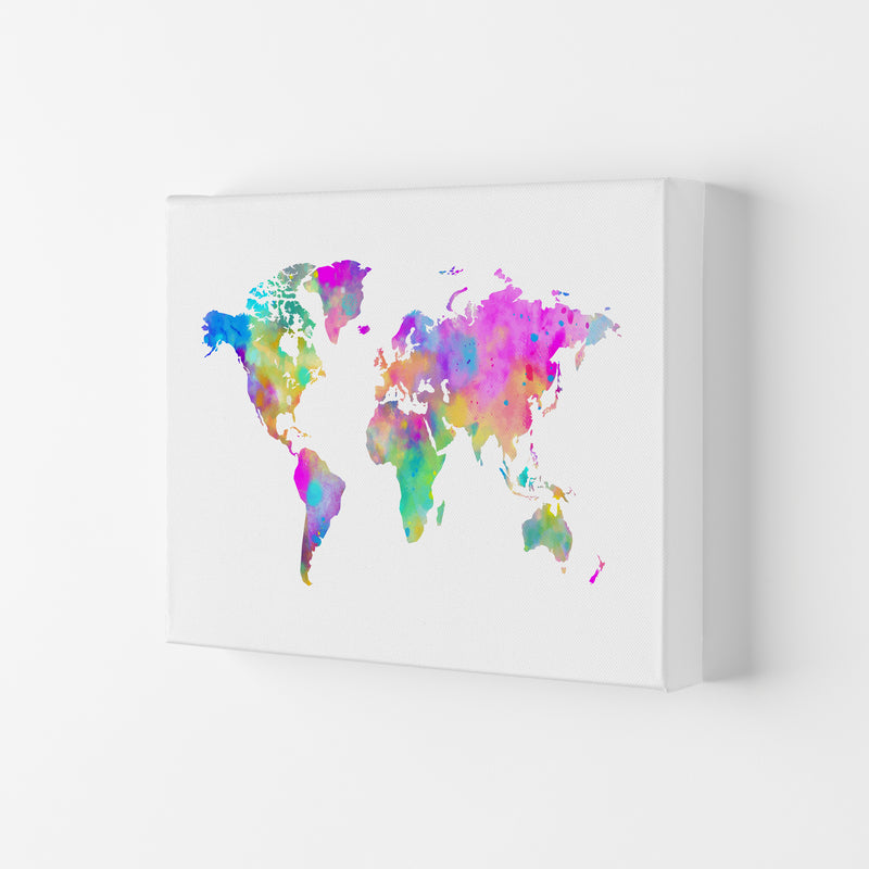 Colorful Watercolor Map Art Print by Seven Trees Design Canvas