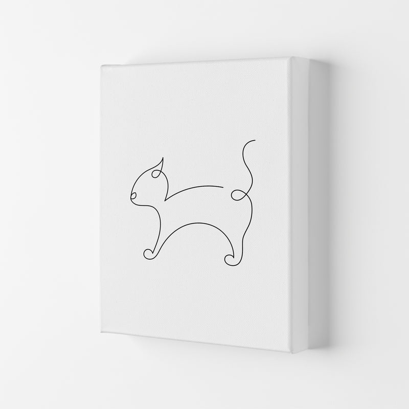 One Line Cat Art Print by Seven Trees Design Canvas