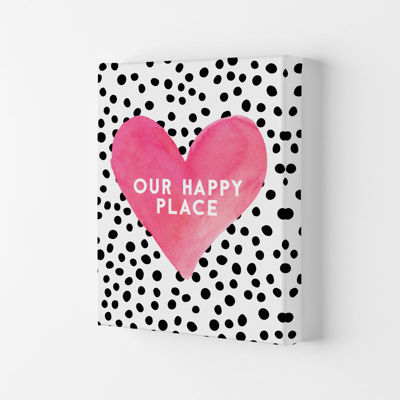 Our Happy Place Quote Art Print by Seven Trees Design Canvas