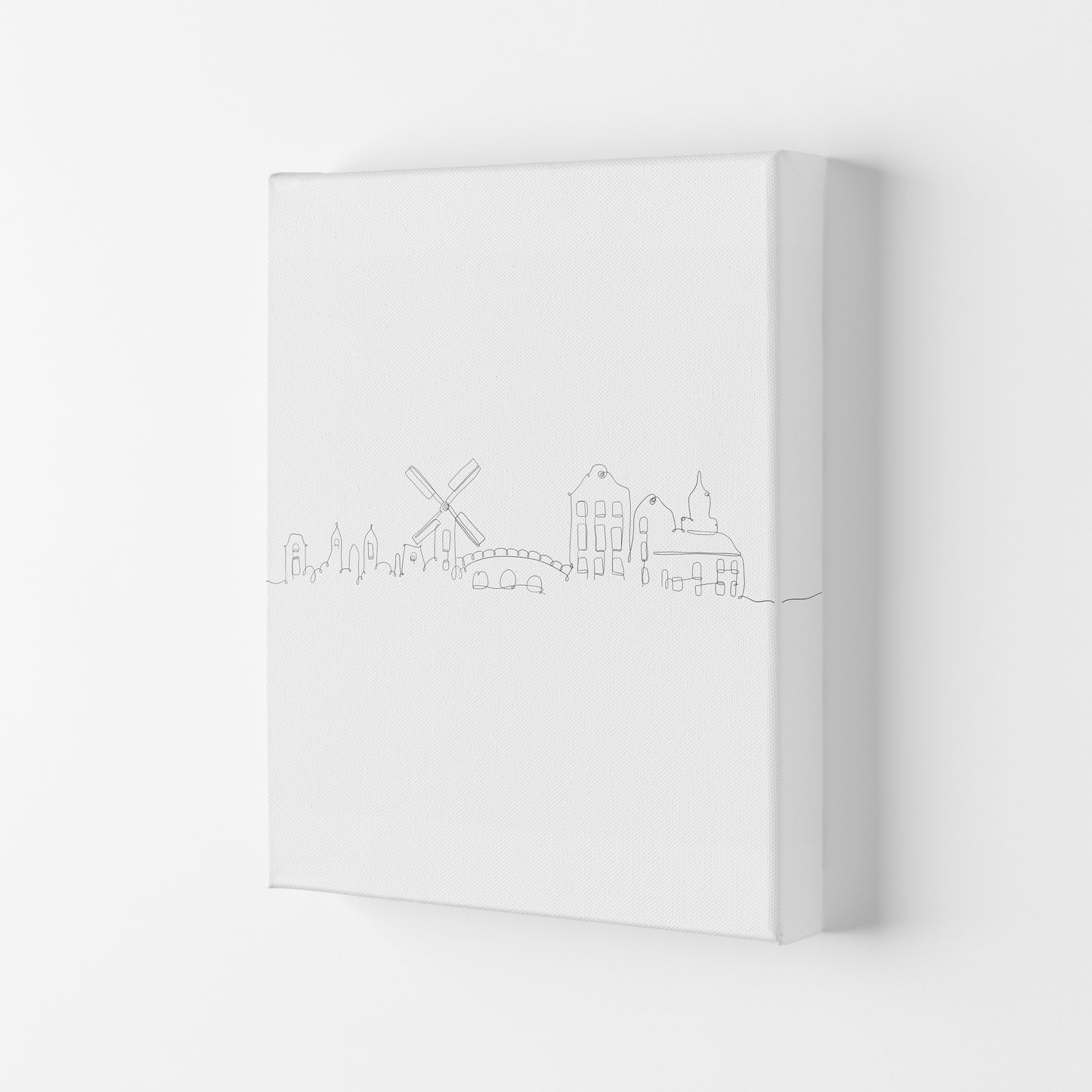 One Line Amsterdam Art Print by Seven Trees Design Canvas