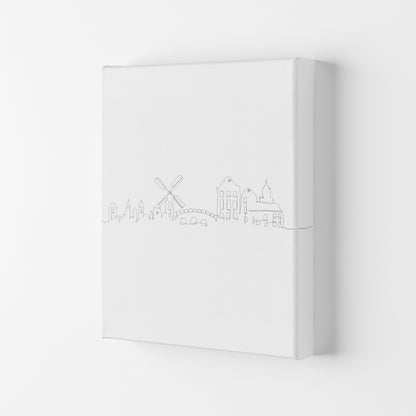 One Line Amsterdam Art Print by Seven Trees Design Canvas