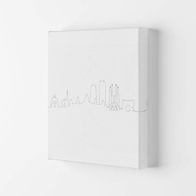 One Line Barcelona Art Print by Seven Trees Design Canvas