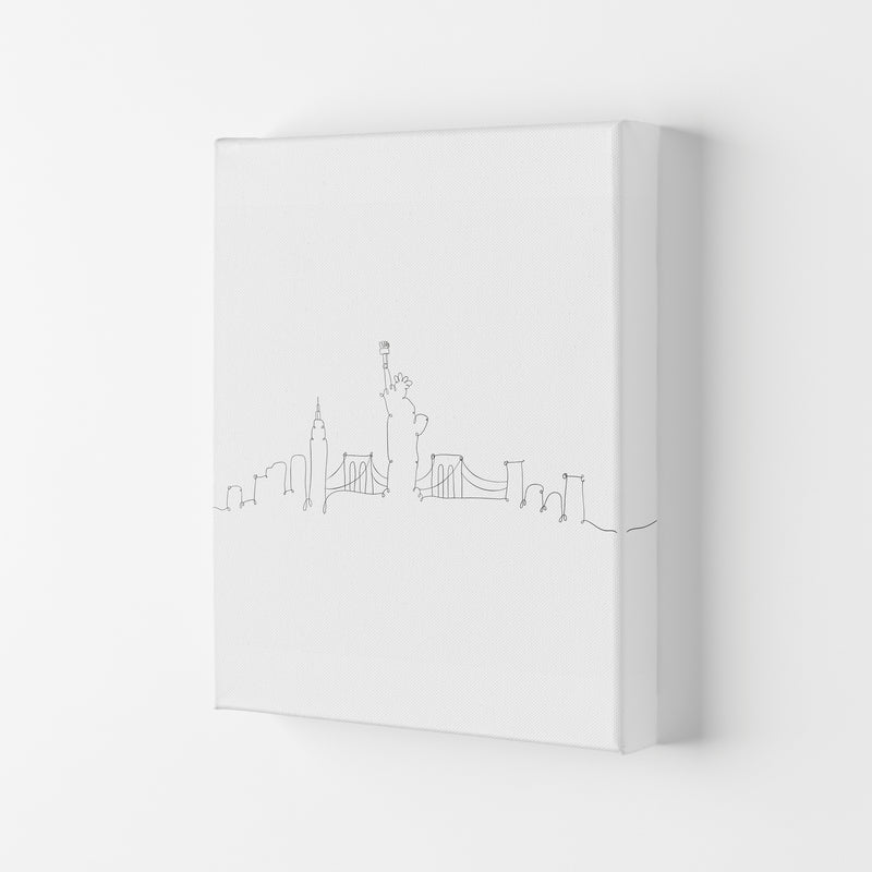 One Line New York Art Print by Seven Trees Design Canvas