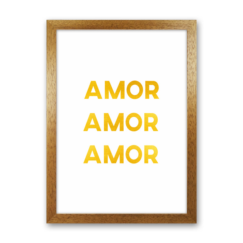 Amor Amor Amor Quote Art Print by Seven Trees Design Oak Grain