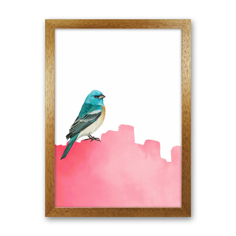 Bird Pink Art Print by Seven Trees Design Oak Grain