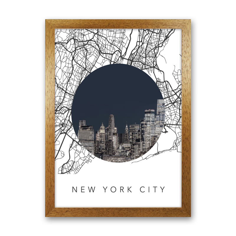 New York City Streets Collage Art Print by Seven Trees Design Oak Grain