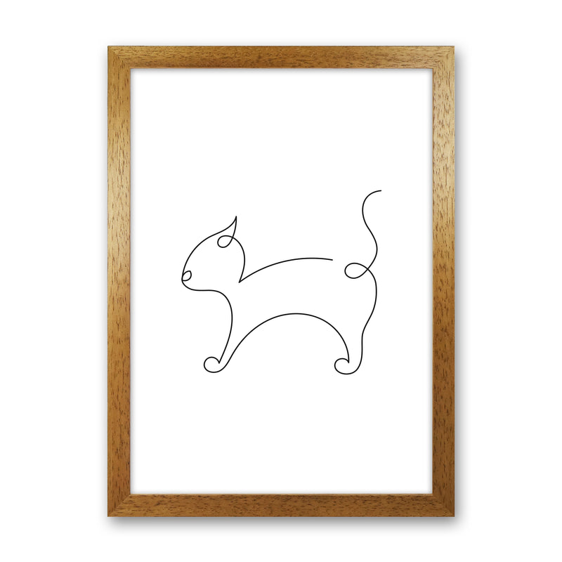 One Line Cat Art Print by Seven Trees Design Oak Grain