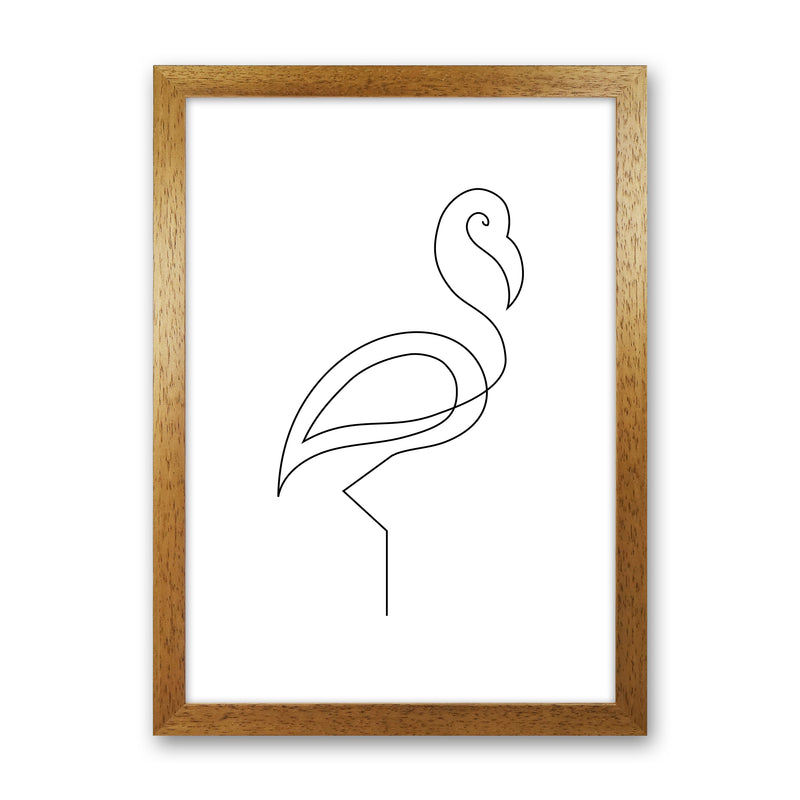 One Line Flamingo Art Print by Seven Trees Design Oak Grain