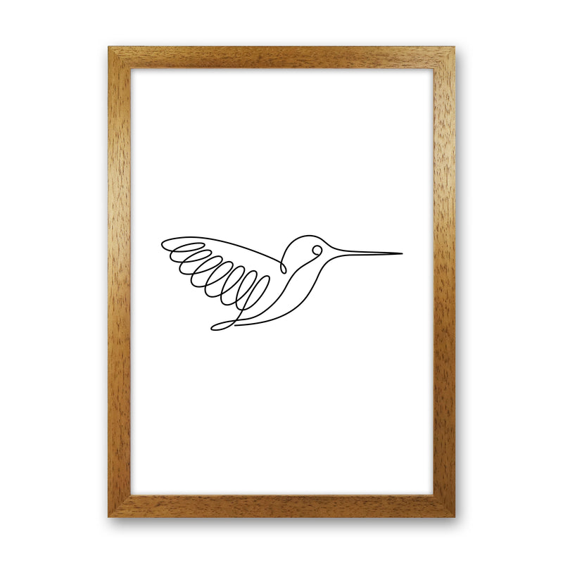One Line Hummingbird Art Print by Seven Trees Design Oak Grain