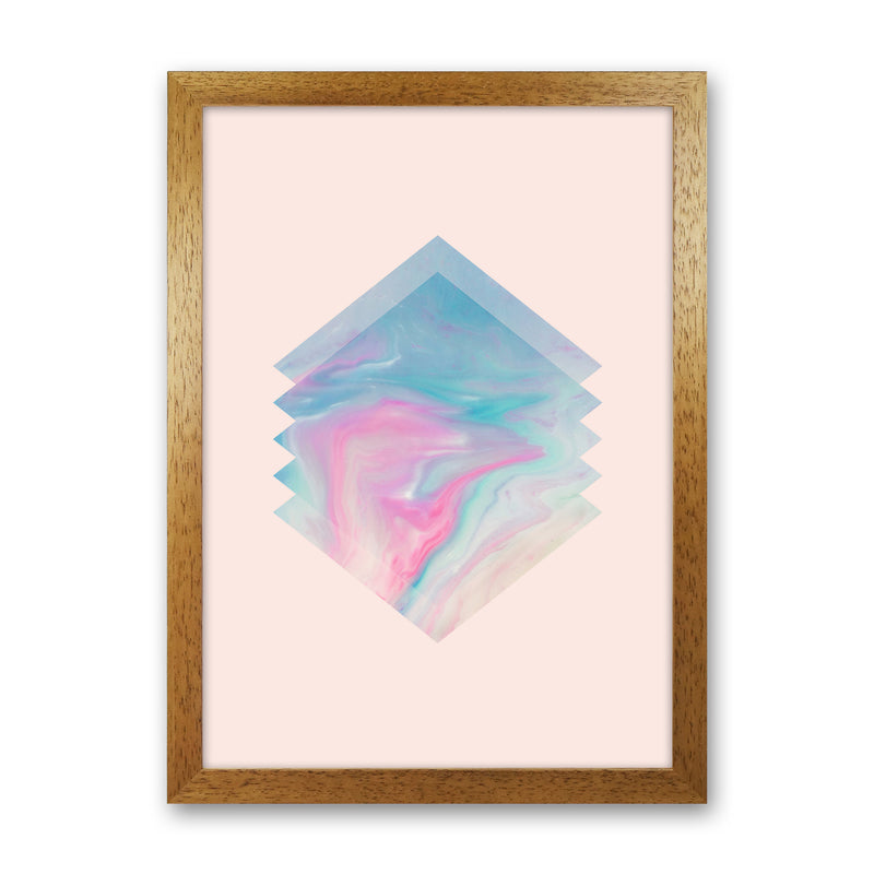 Pink Aqua Marble Abstract Art Print by Seven Trees Design Oak Grain