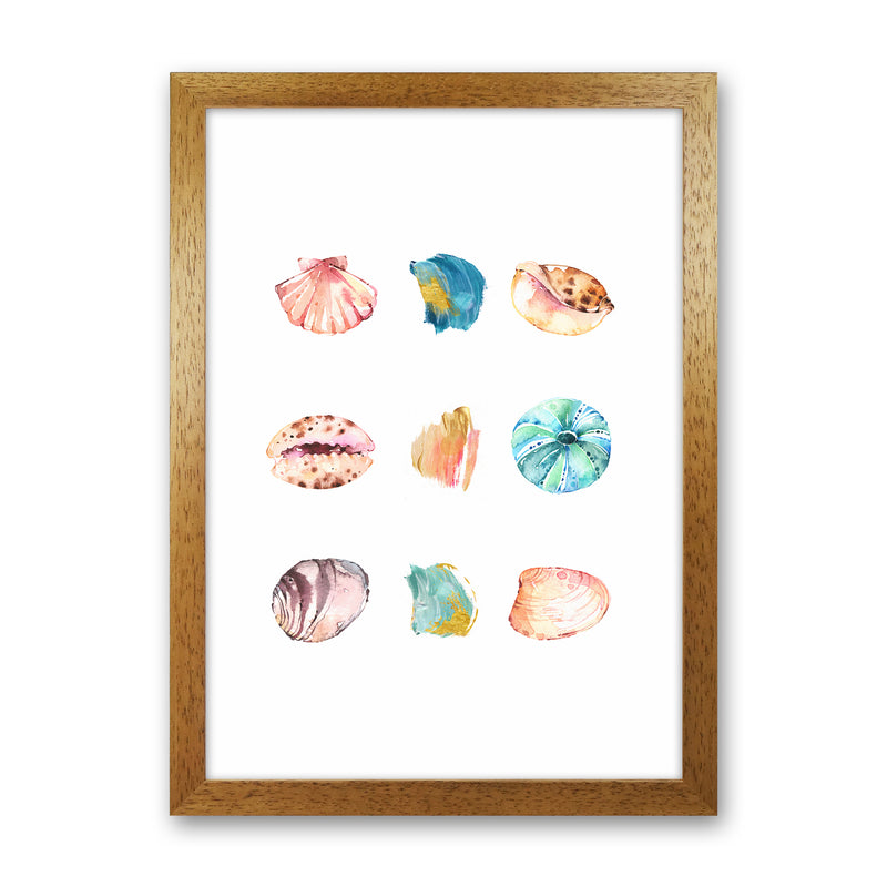Sea And Brush Strokes II Shell Art Print by Seven Trees Design Oak Grain