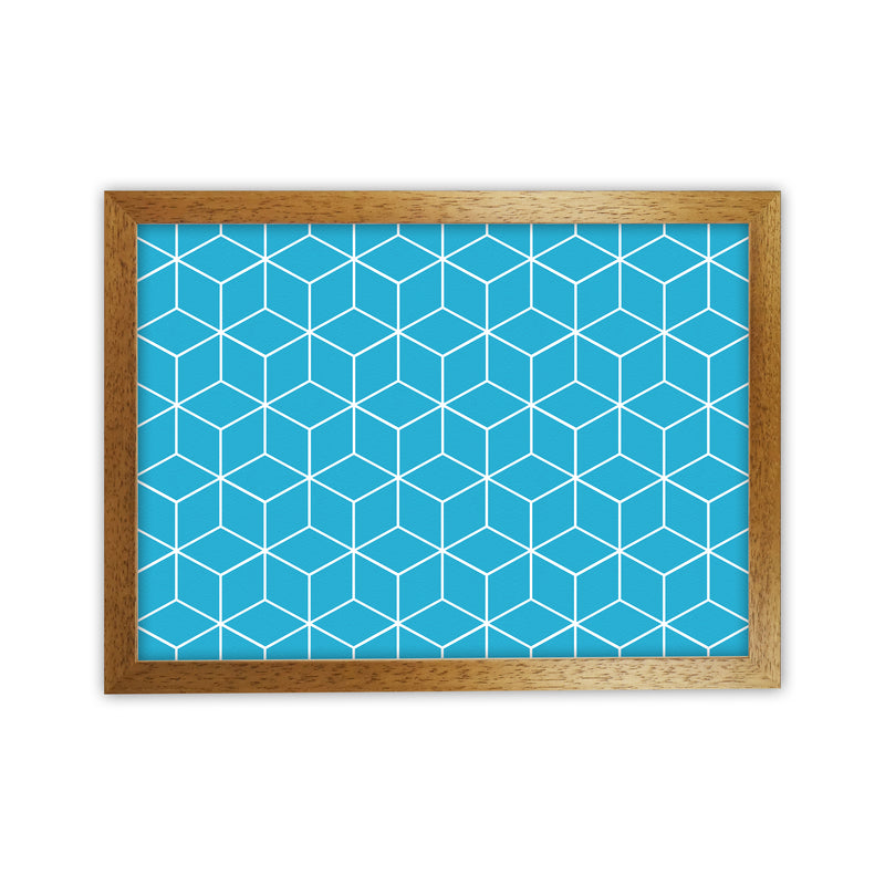 The Blue Cubes Art Print by Seven Trees Design Oak Grain