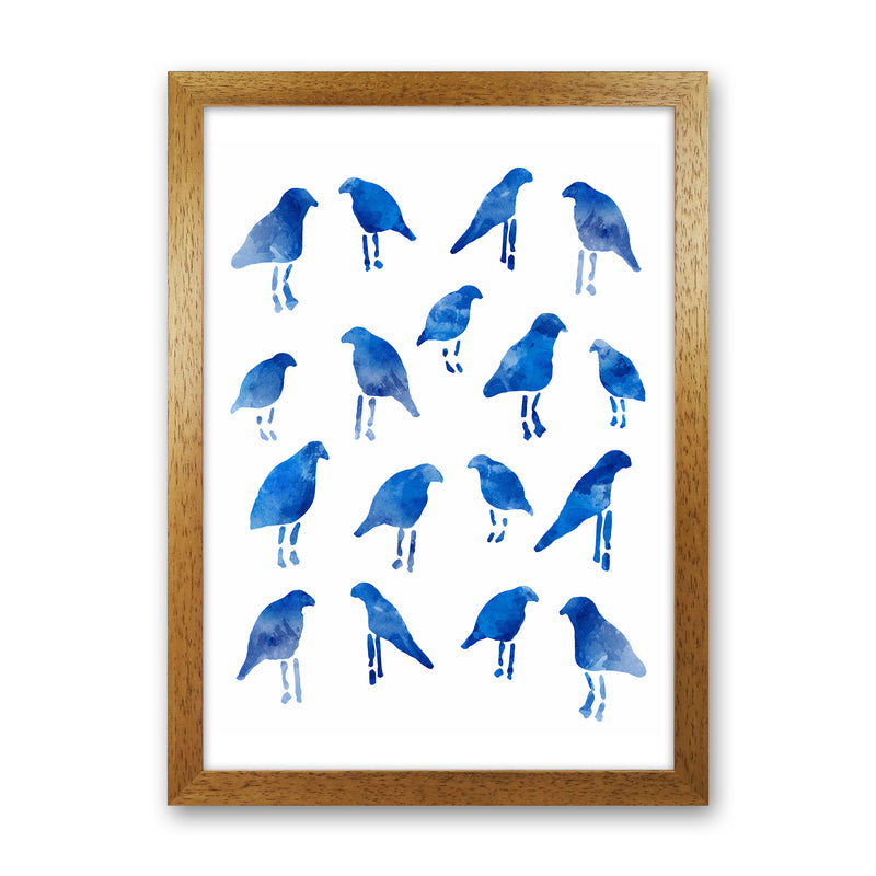 Watercolor Blue Birds Art Print by Seven Trees Design Oak Grain