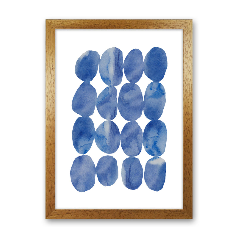 Watercolor Blue Stones Art Print by Seven Trees Design Oak Grain