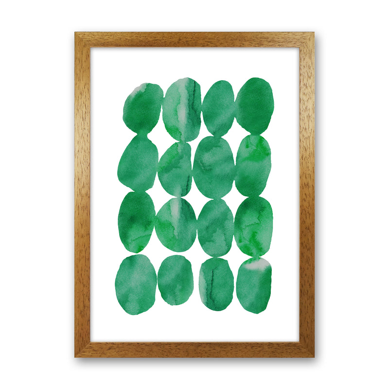 Watercolor Emerald Stones Art Print by Seven Trees Design Oak Grain