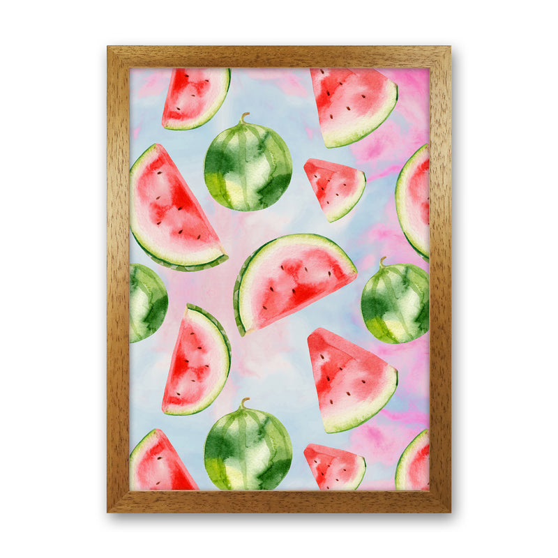 Watermelon in the Sky Kitchen Art Print by Seven Trees Design Oak Grain