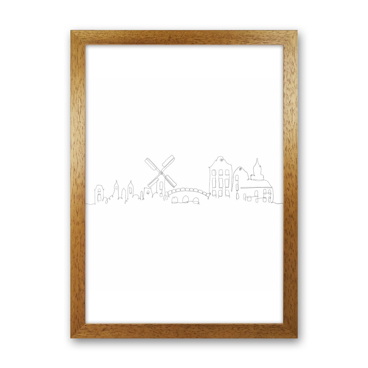 One Line Amsterdam Art Print by Seven Trees Design Oak Grain