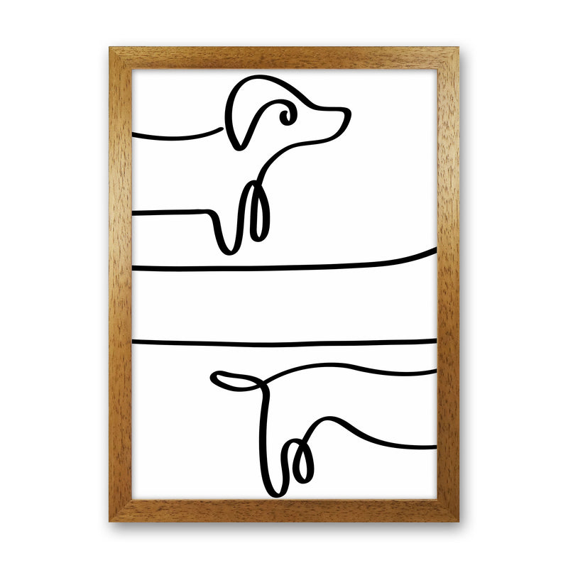 One Line dachshund Art Print by Seven Trees Design Oak Grain