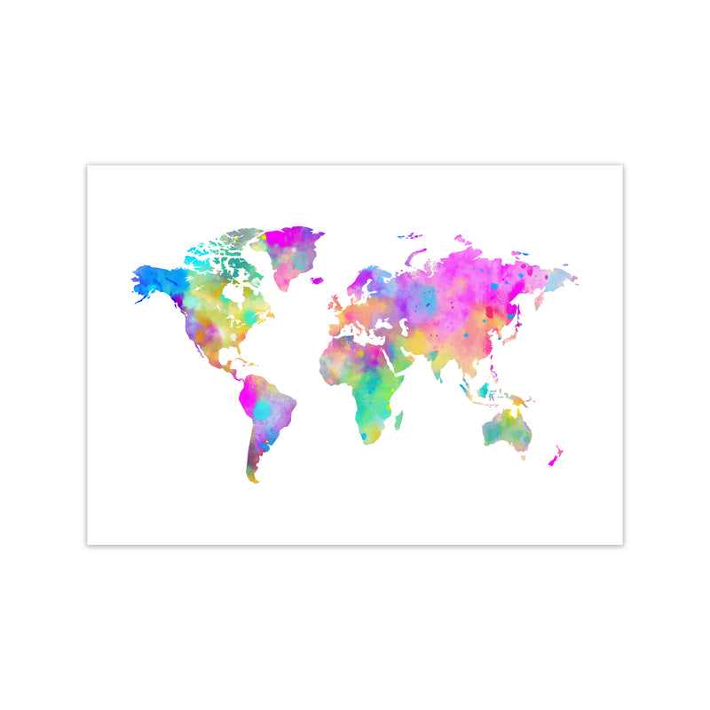 Colorful Watercolor Map Art Print by Seven Trees Design Print Only