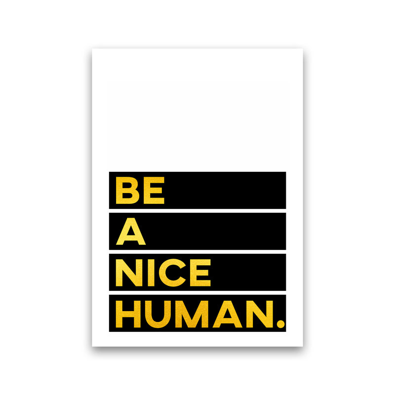 Be a Nice Human Quote Art Print by Seven Trees Design Print Only