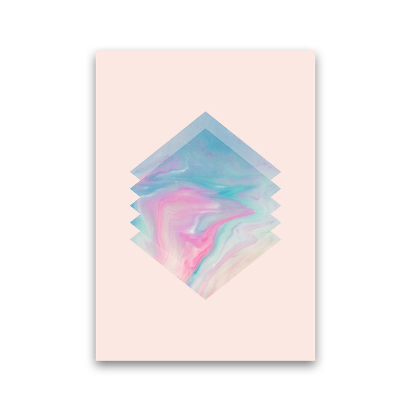 Pink Aqua Marble Abstract Art Print by Seven Trees Design Print Only