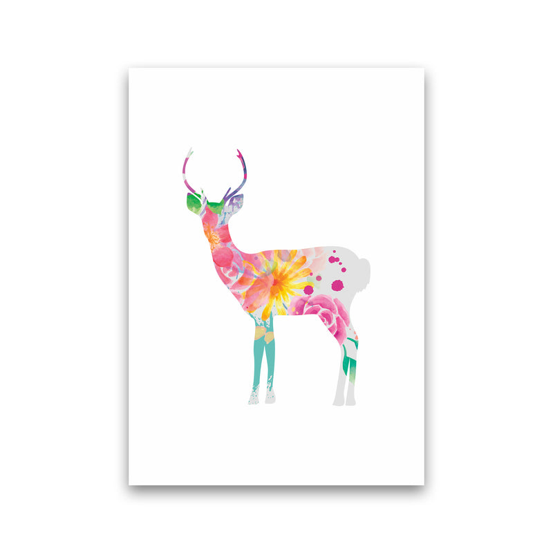 The Floral Deer Animal Art Print by Seven Trees Design Print Only