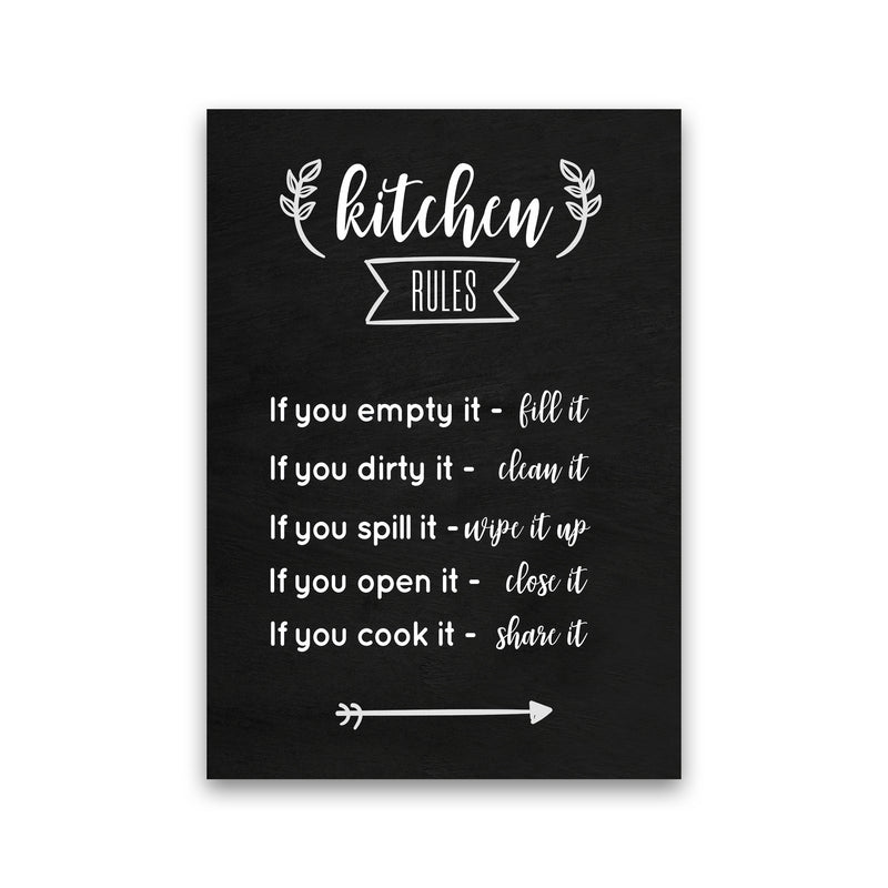Kitchen rules Art Print by Seven Trees Design Print Only