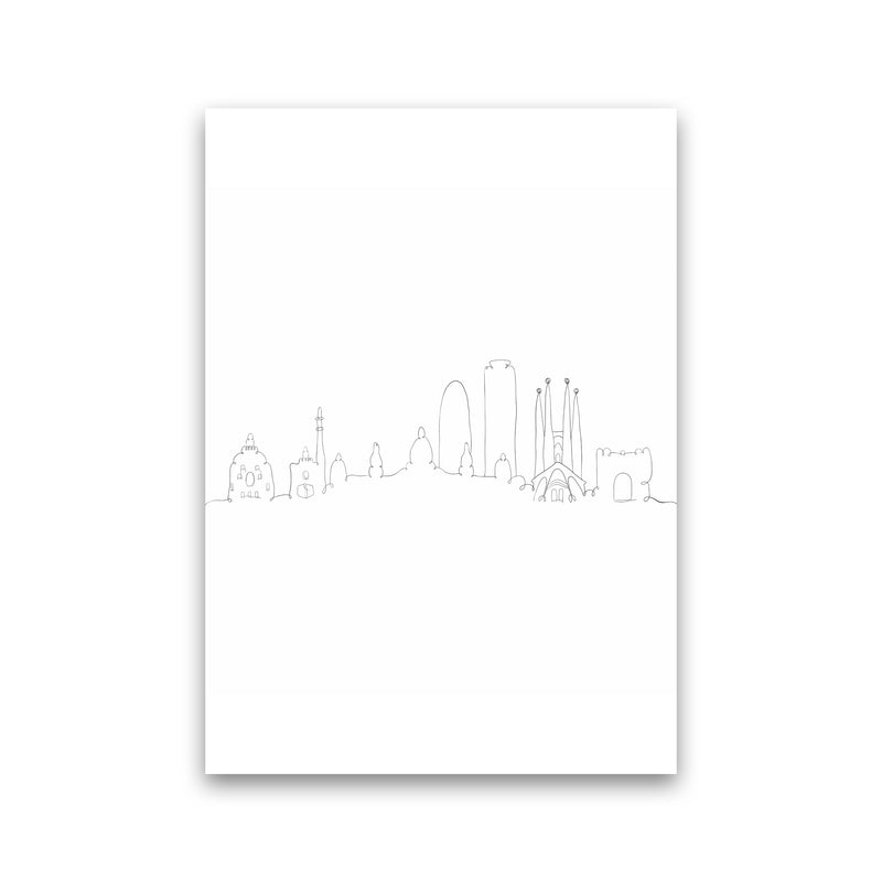 One Line Barcelona Art Print by Seven Trees Design Print Only
