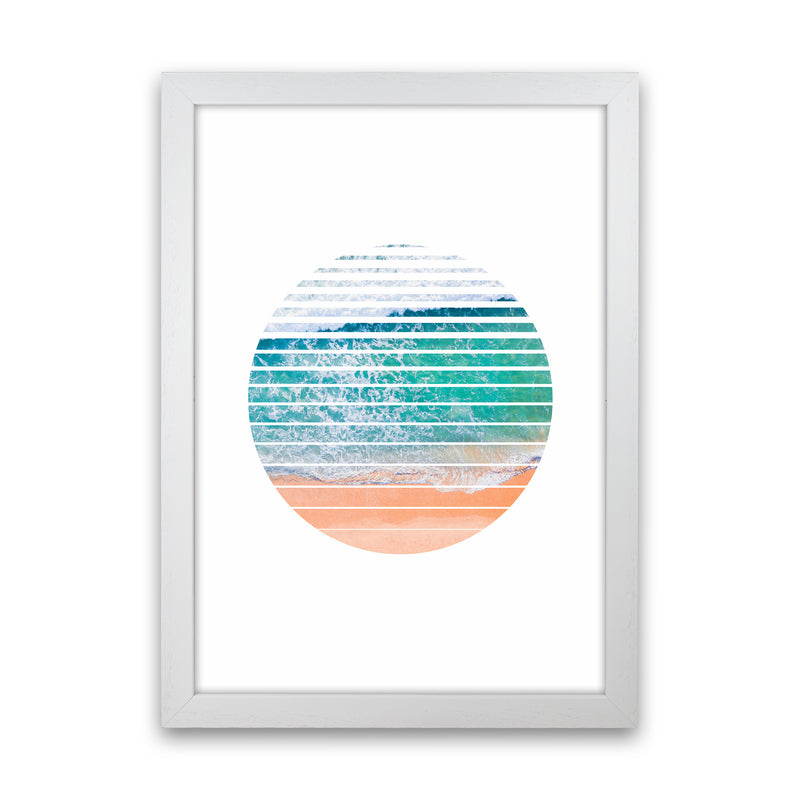 Geometric Ocean Art Print by Seven Trees Design White Grain