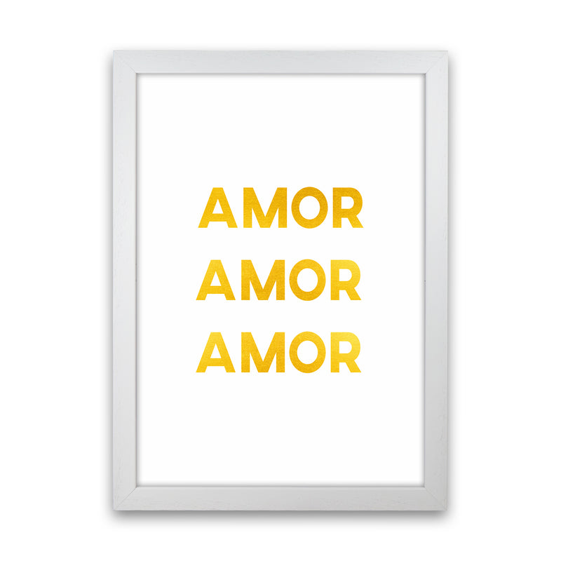 Amor Amor Amor Quote Art Print by Seven Trees Design White Grain