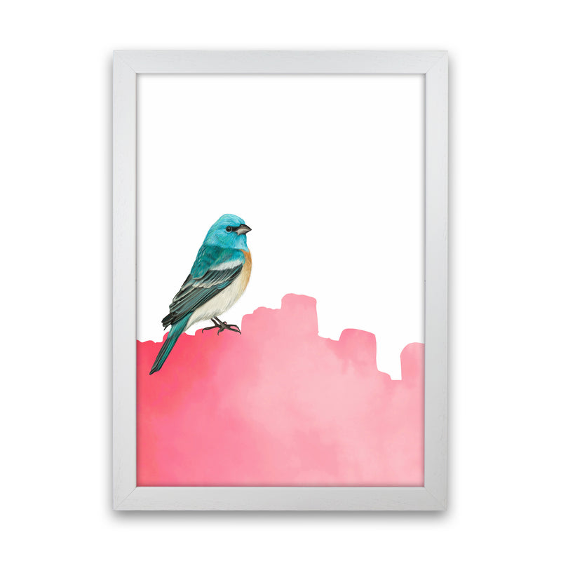 Bird Pink Art Print by Seven Trees Design White Grain