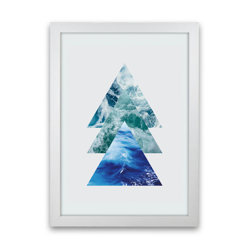 Ocean Triangles Art Print by Seven Trees Design White Grain