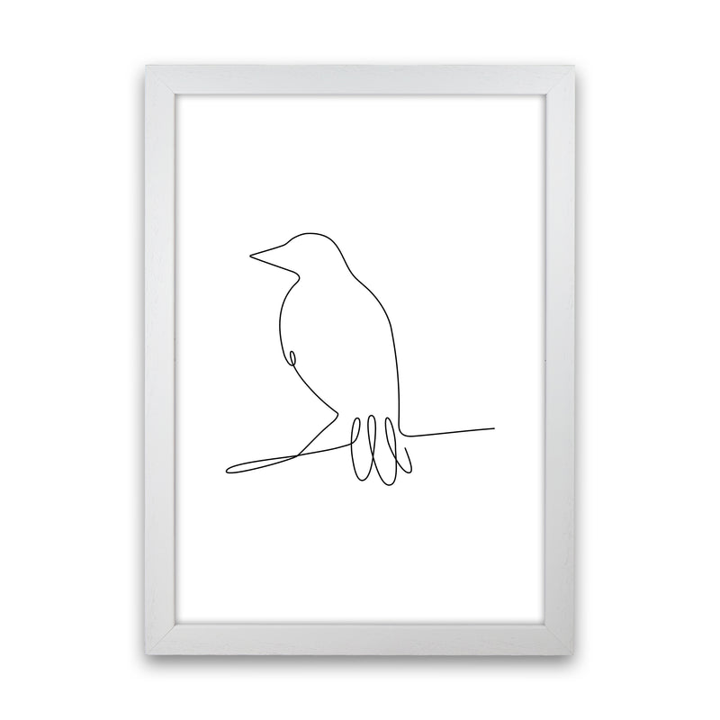 One Line Bird II Art Print by Seven Trees Design White Grain