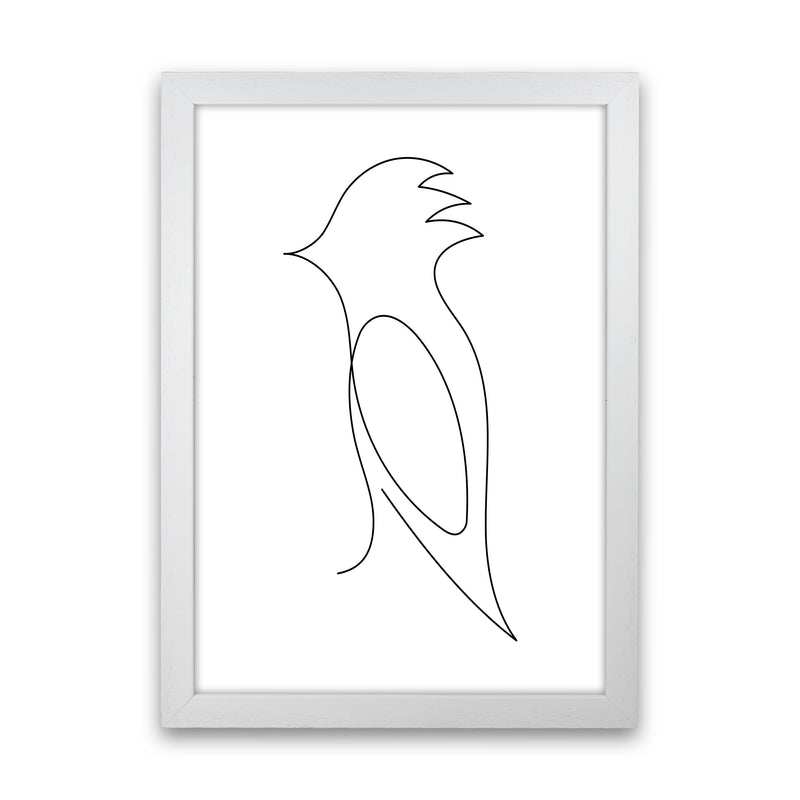 One Line Bird Art Print by Seven Trees Design White Grain