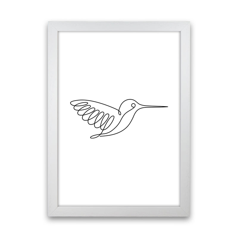 One Line Hummingbird Art Print by Seven Trees Design White Grain