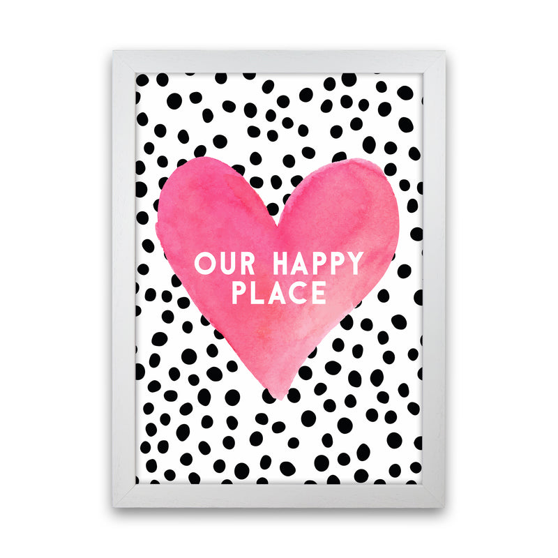 Our Happy Place Quote Art Print by Seven Trees Design White Grain