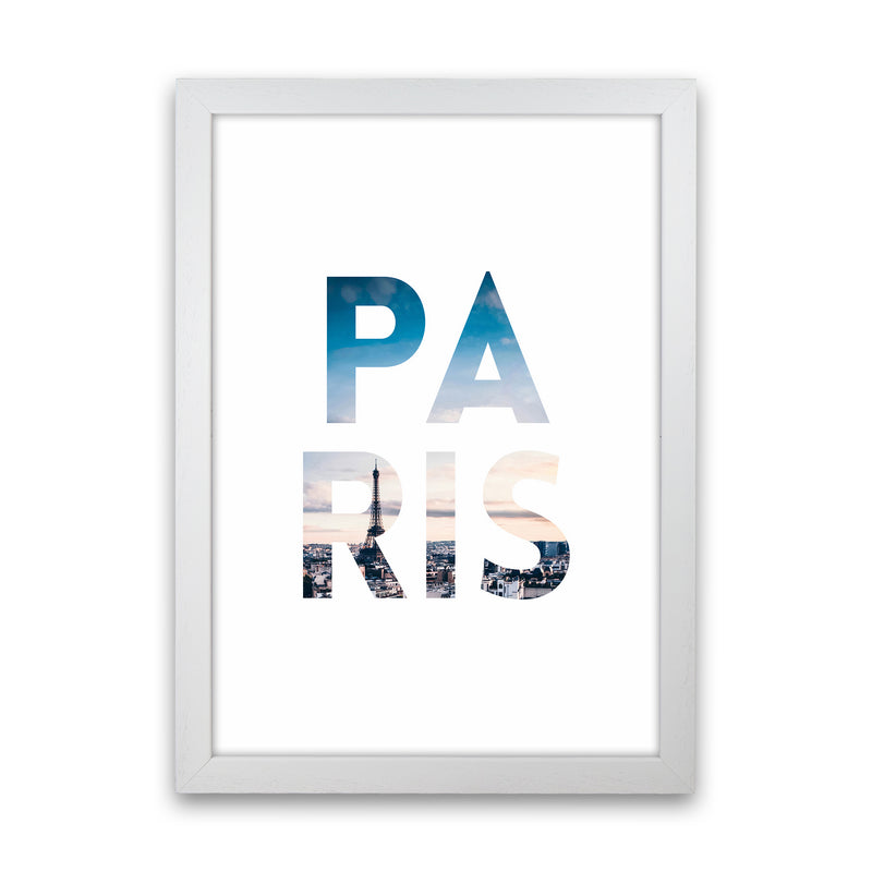 Paris Collage Letters Art Print by Seven Trees Design White Grain