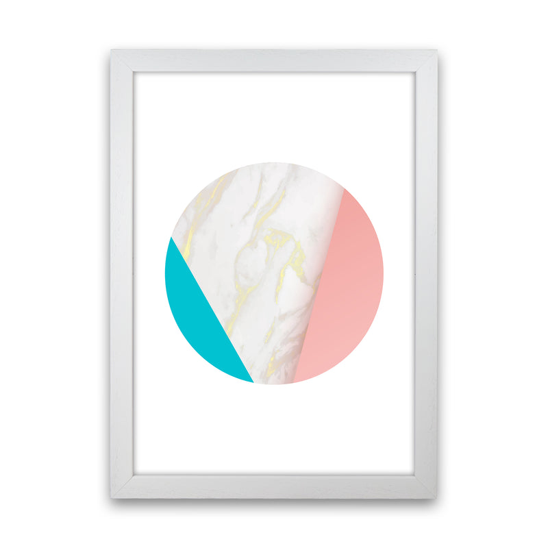 Pink Marble Circle I Abstract Art Print by Seven Trees Design White Grain