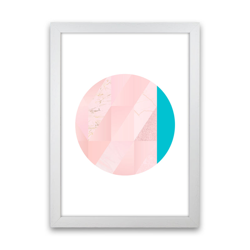 Pink Marble Circle II Abstract Art Print by Seven Trees Design White Grain