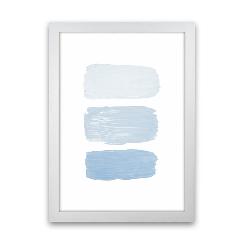 The Blue Strokes Abstract Art Print by Seven Trees Design White Grain