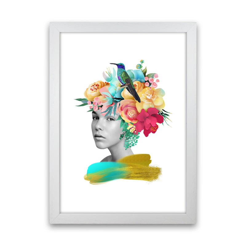 The Girl And The Paradise Art Print by Seven Trees Design White Grain